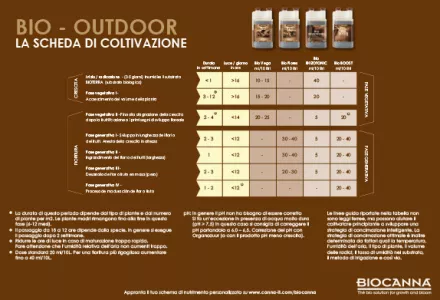 BIOCANNA (All'aperto) Programmazione coltivazioni